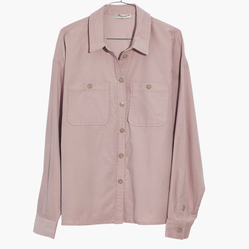 Madewell Corduroy Shirt-Jacket in Wisteria Dove